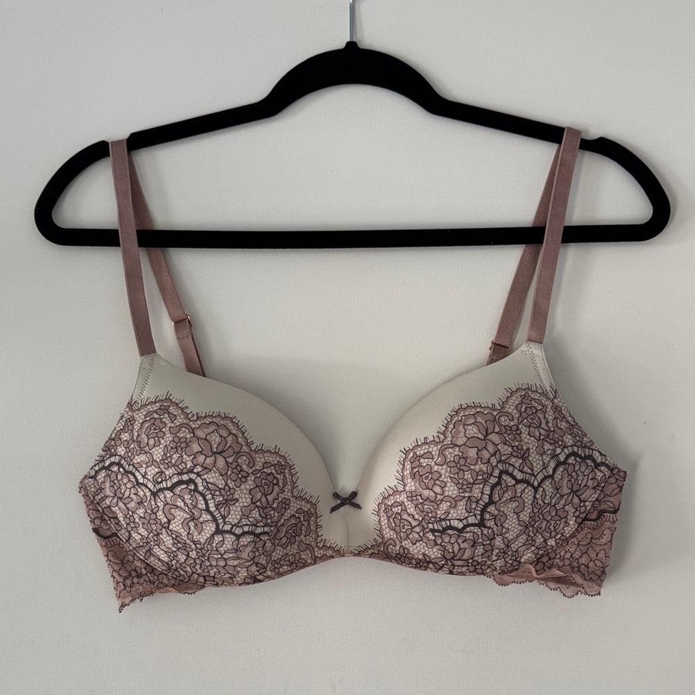 Victorias Secret Bra Size 36C Pink Brown Cream  Full Coverage Sexy